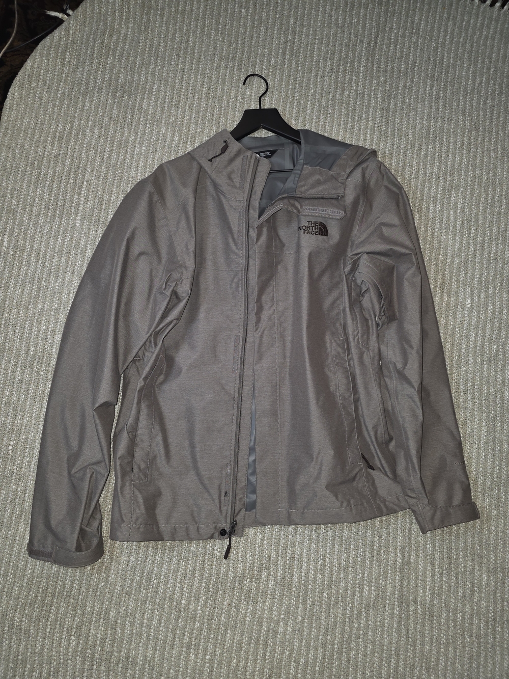 The North Face Men's Taupe/Gray Hooded Rain Jacket
